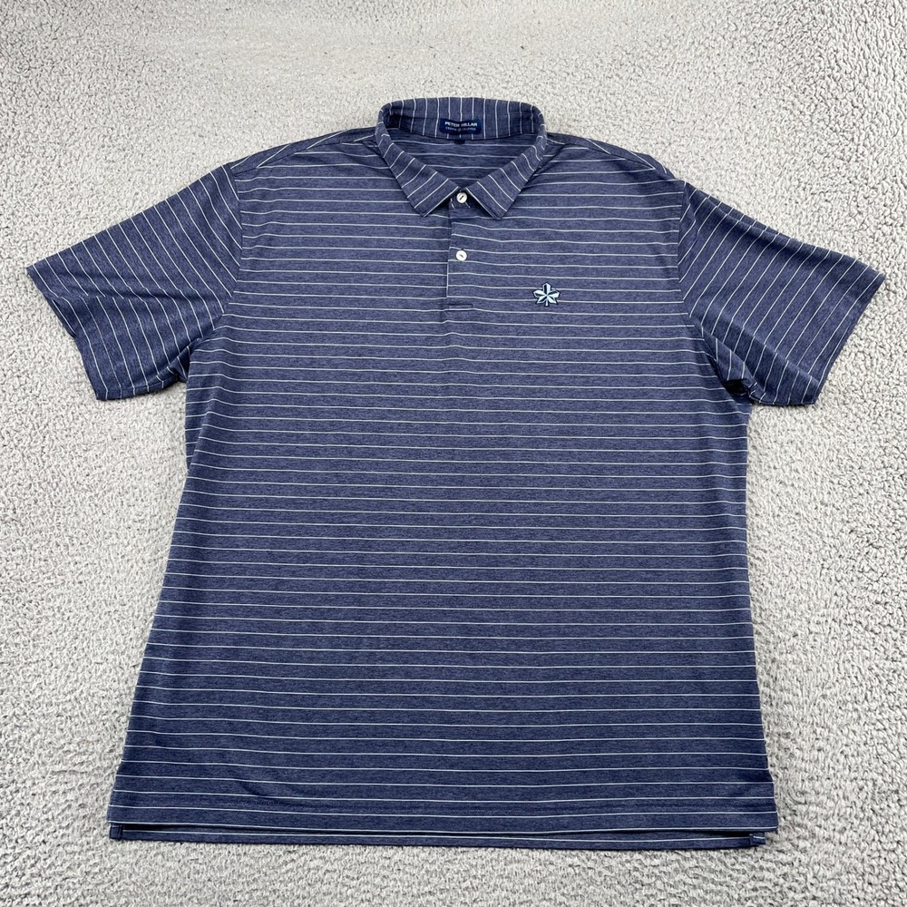 Peter Millar Polo Mens XL Striped Crown Crafted Waynesborough Golf Shirt
